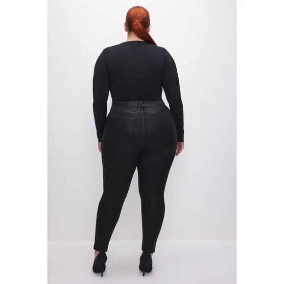 Good American Good Legs Black Coated Skinny Jeans Plus Size 24 NWOT - Picture 3 of 11